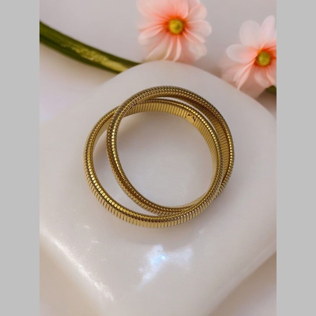 Snake 18K Gold Anti Tarnish Joint Dual Stackable Bracelet Women Bulk