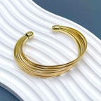 Layer 18K Gold Anti Tarnish Cuff Bracelet For Women Bulk