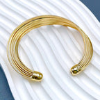 Layer 18K Gold Anti Tarnish Cuff Bracelet For Women Bulk
