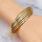 Layer 18K Gold Anti Tarnish Cuff Bracelet For Women Bulk
