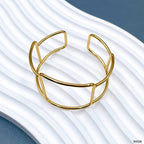 Geometric 18K Gold Anti Tarnish Cuff Bracelet For Women Bulk