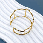 Geometric 18K Gold Anti Tarnish Cuff Bracelet For Women Bulk
