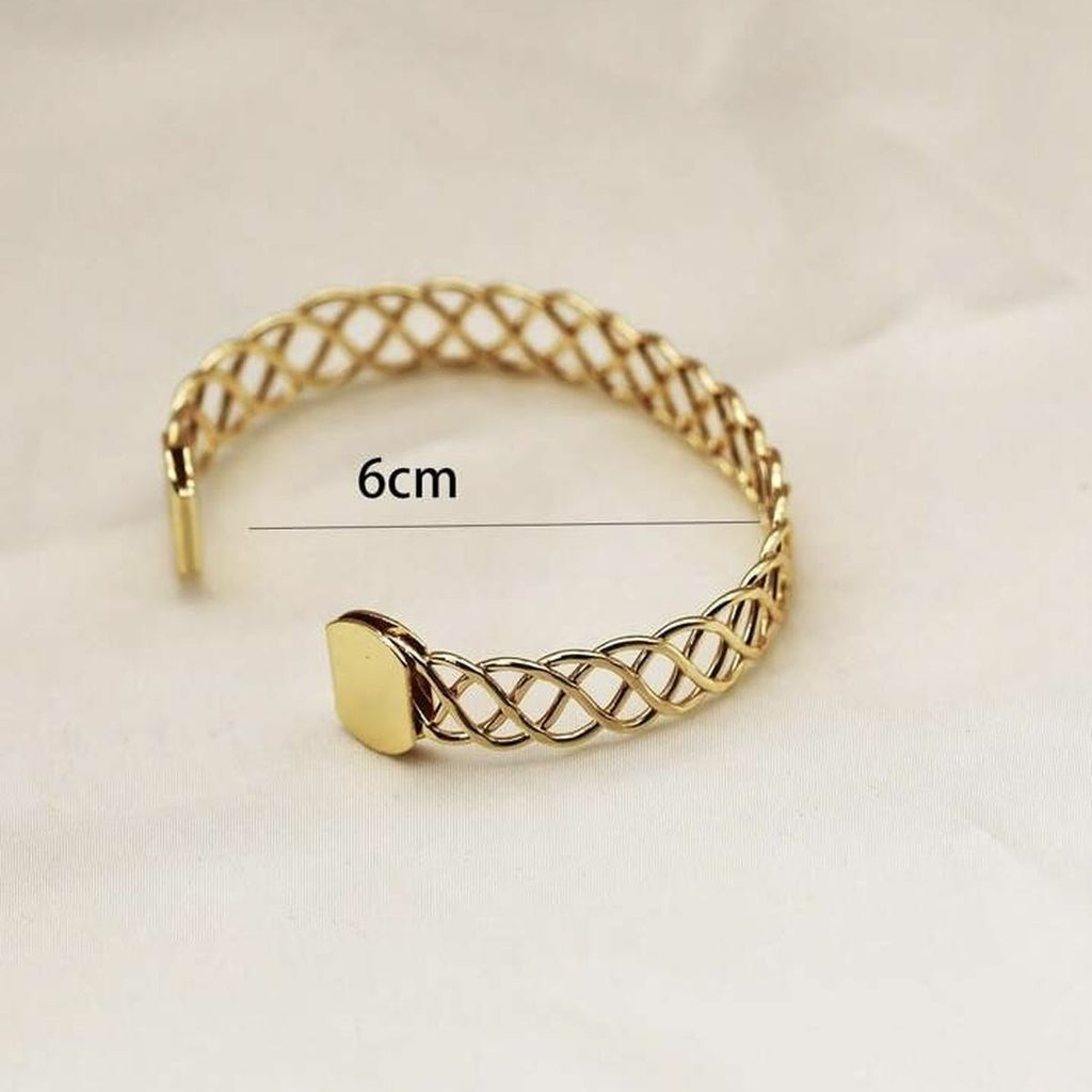 Wave 18K Gold Anti Tarnish Cuff Bracelet For Women Bulk