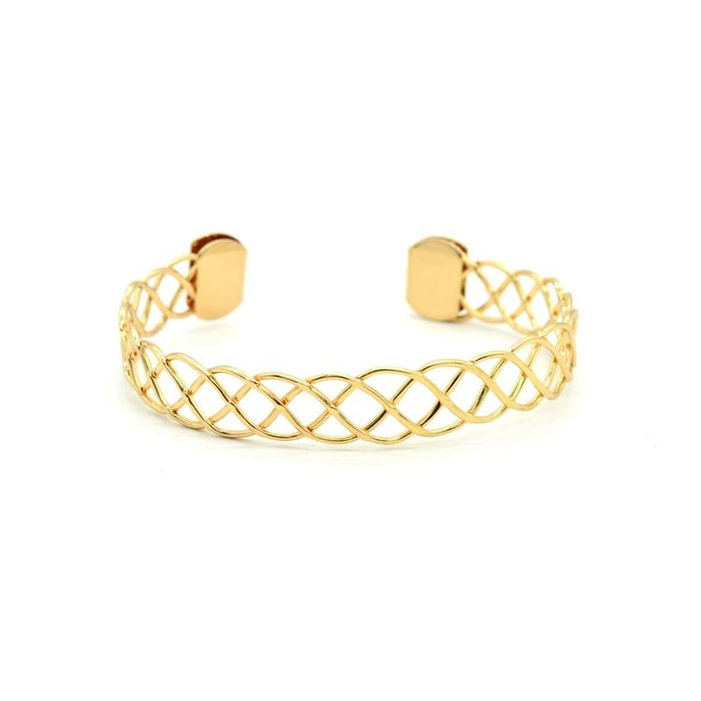 Wave 18K Gold Anti Tarnish Cuff Bracelet For Women Bulk