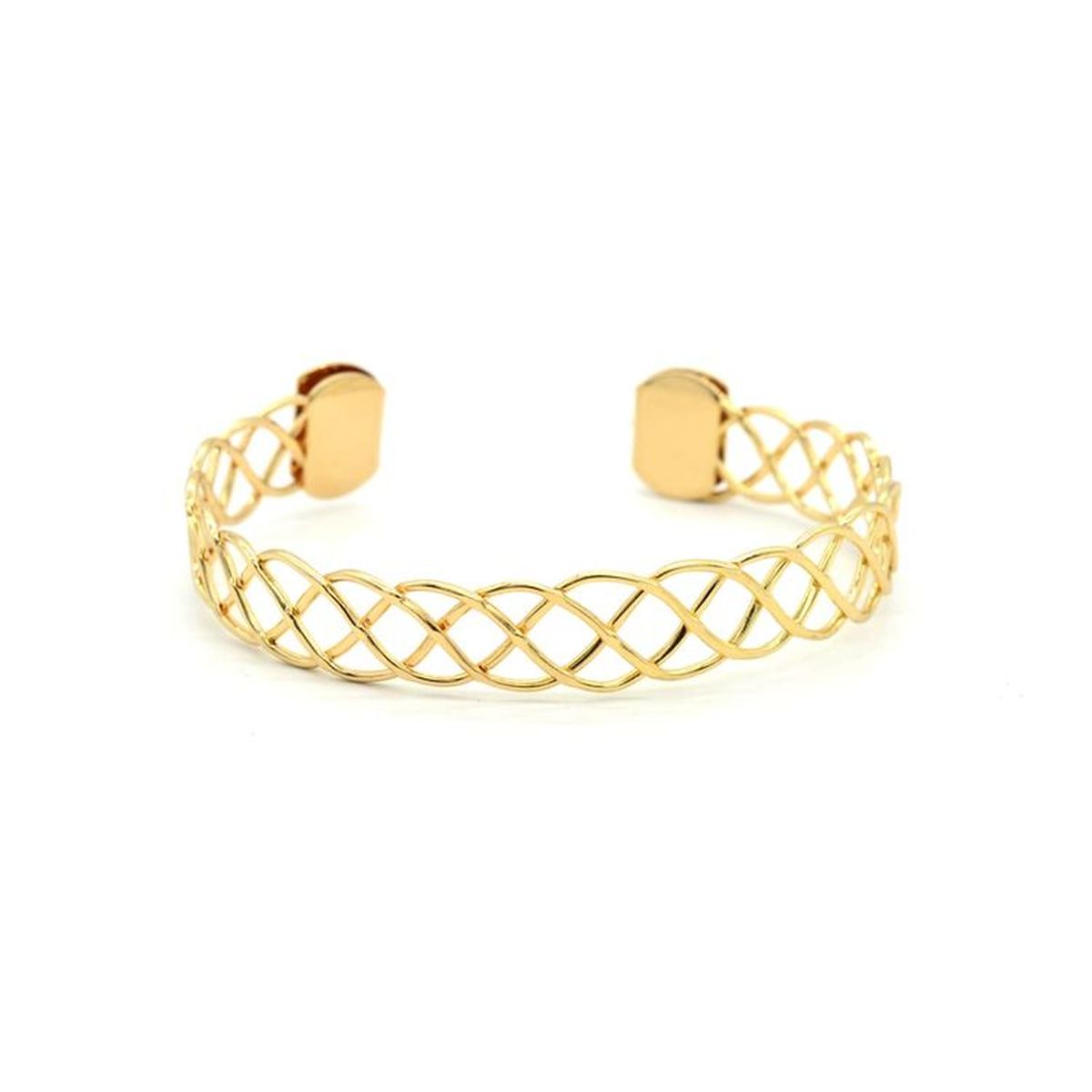 Wave 18K Gold Anti Tarnish Cuff Bracelet For Women Bulk