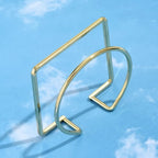Square Round 18K Gold Anti Tarnish Cuff Bracelet For Women Bulk