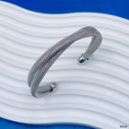 Mesh Cross Over Silver Anti Tarnish Cuff Bracelet For Women Bulk