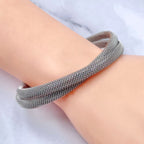 Mesh Cross Over Silver Anti Tarnish Cuff Bracelet For Women Bulk