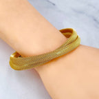 Mesh Cross Over Silver Anti Tarnish Cuff Bracelet For Women Bulk