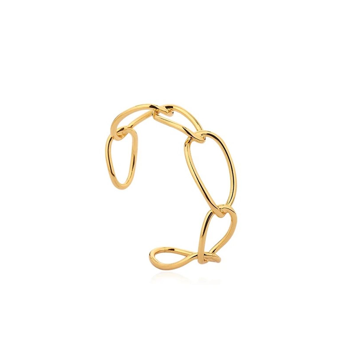 Big Links 18K Gold Anti Tarnish Cuff Bracelet For Women Bulk