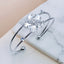Flower White Silver CZ Copper Anti Tarnish Cuff Bracelet Bulk