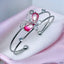 Butterfly Pink Silver CZ Crystal Anti Tarnish Cuff Bracelet Bulk