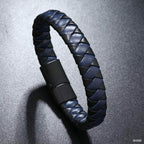 Rope Blue Black Vegan Leather Bracelet For Men Bulk