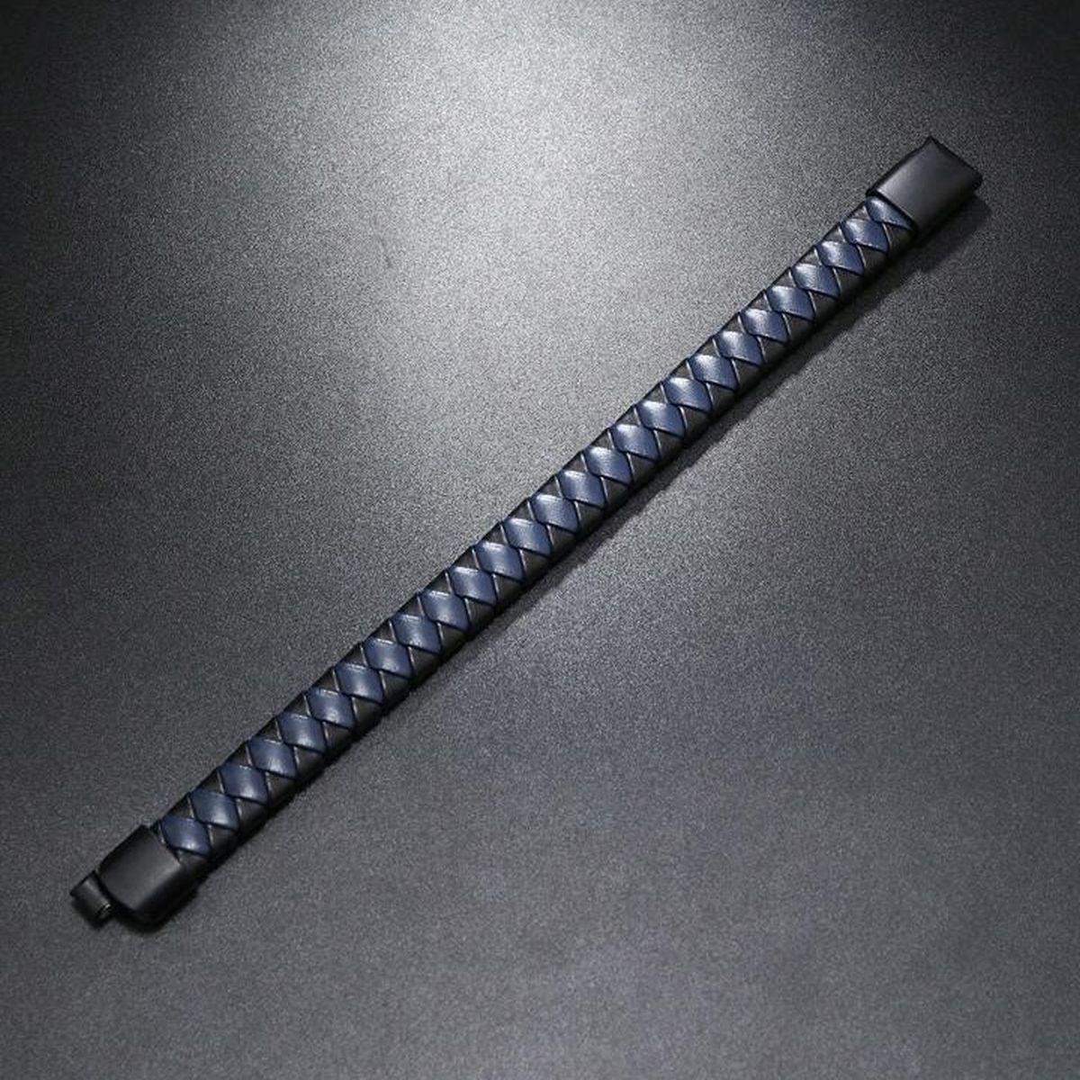 Rope Blue Black Vegan Leather Bracelet For Men Bulk