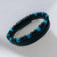 Layer Blue Black Beads Vegan Leather Bracelet For Men Bulk
