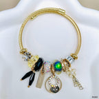 Id Flower Multi Gold Beads CZ Crystal Anti Tarnish Charm Bracelet Bulk