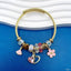 Heart Flower Pink Gold Beads CZ Anti Tarnish Charm Bracelet Bulk