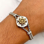 Anchor Wheels Gold Silver Stainless Steel Box Chain Bracelet Bulk