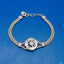 Marine Compas Silver Stainless Steel Anti Tarnish Pupcorn Dual Layer Chain Bracelet For Women