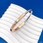 Oval Silver CZ Stainless Steel Hand Cuff Kada Bracelet Bulk