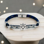 Anchor Wheels Black Silver Stainless Steel Threads Bracelet Men Bulk