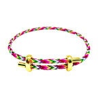 Slim Green 18K Gold Anti Tarnish Adjustable Threads Bracelet For Women