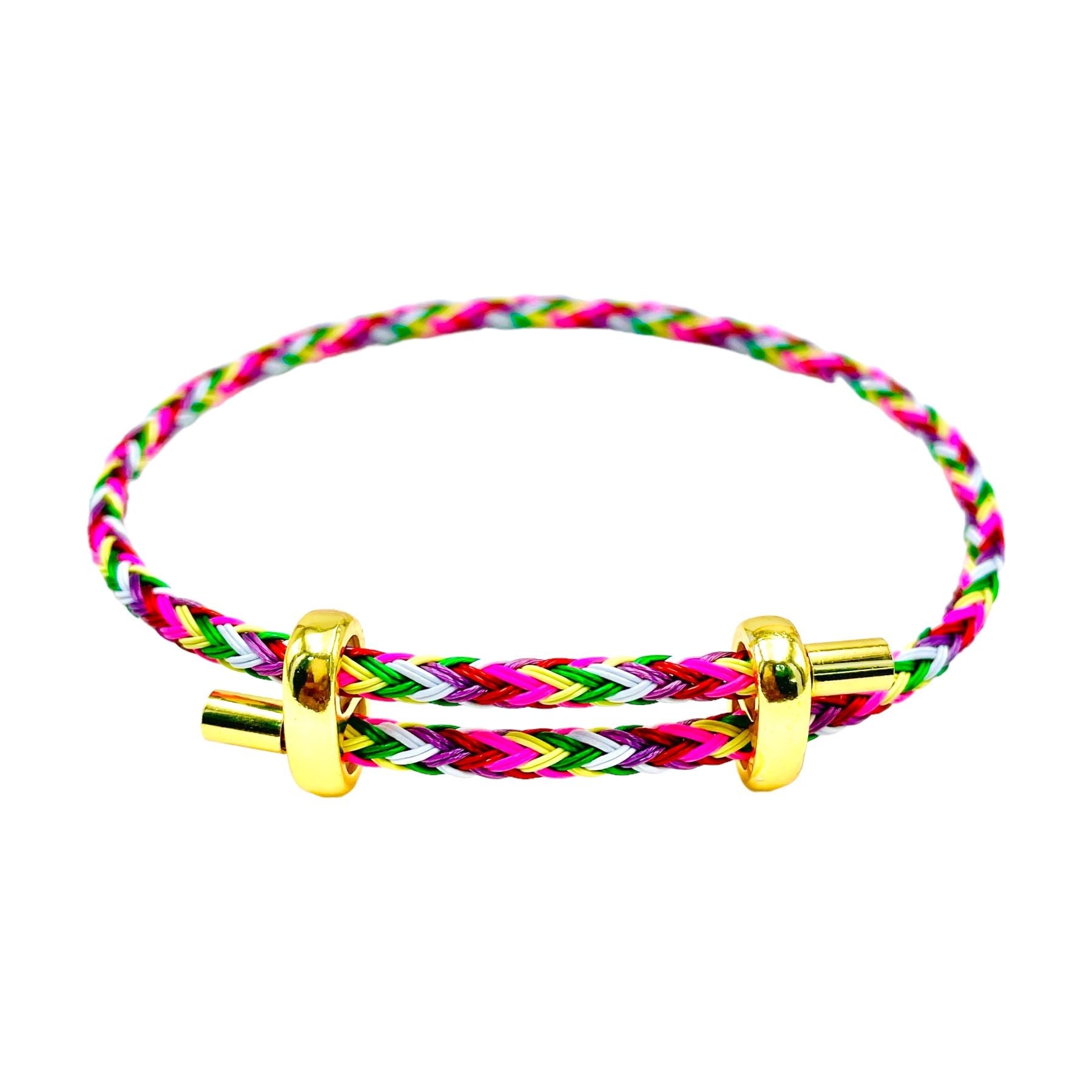 Slim Green 18K Gold Anti Tarnish Adjustable Threads Bracelet For Women