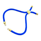 Slim Blue Gold Anti Tarnish Threads Adjustable Slider Bracelet Bulk