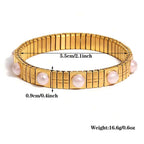 Pearl White Gold Anti Tarnish Expansion Band Stackable Bracelet Bulk