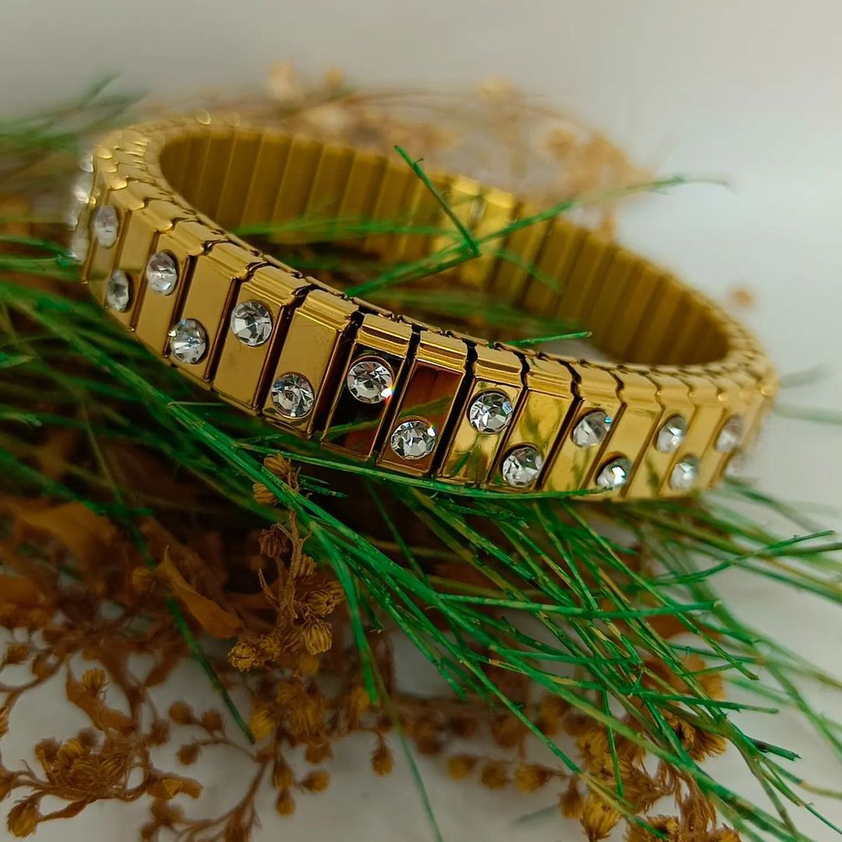 CZ 18K Gold Anti Tarnish Expansion Band Stackable Bracelet Bulk
