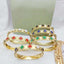 Flower Clover Stainless Steel Multicolour 18K Gold Anti Tarnish Kada Bracelet For Women