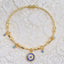 Evil Eye Blue 18K Gold CZ Enamel Anti Tarnish Charm Kada Bracelet Bulk