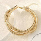 Snake 18K Gold Anti Tarnish Layer Chain Bracelet For Women Bulk