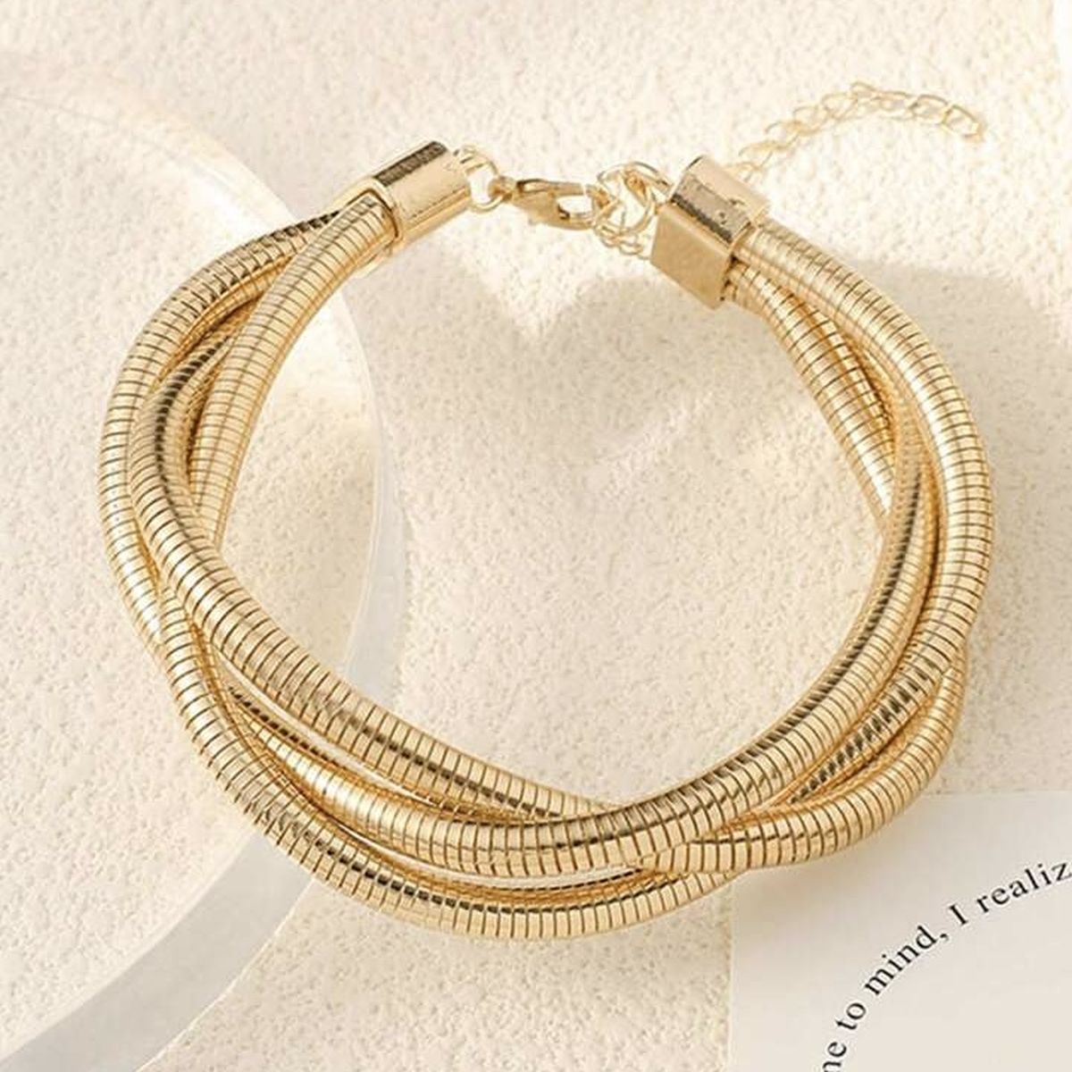 Snake 18K Gold Anti Tarnish Layer Chain Bracelet For Women Bulk