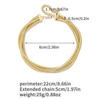 Snake 18K Gold Anti Tarnish Layer Chain Bracelet For Women Bulk