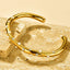 Dented 18K Gold Pearl Cubic Zirconia Anti Tarnish Cuff Bracelet Bulk