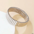 Silver Stainless Steel Anti Tarnish Stretchable Elastic Bracelet Bulk