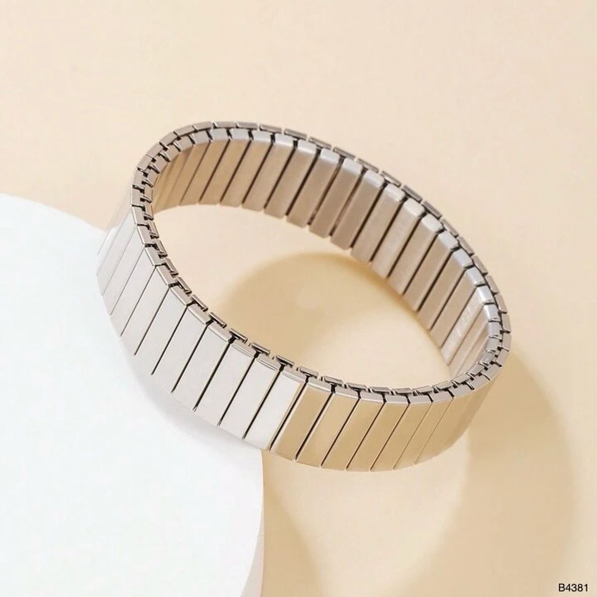 Silver Stainless Steel Anti Tarnish Stretchable Elastic Bracelet Bulk