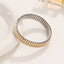Two Tone Stainless Steel 18K Gold Silver Anti Tarnish Stackable Bracelet For Women