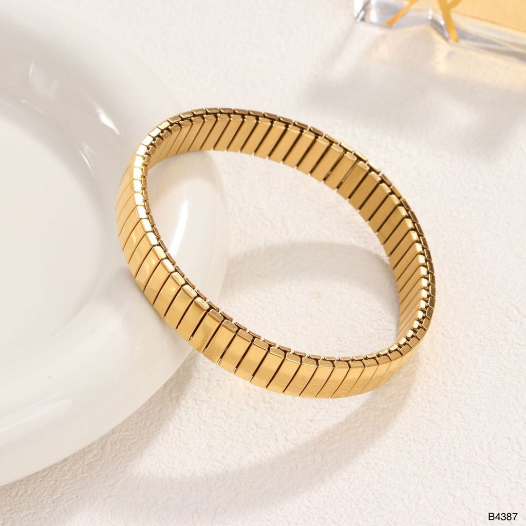 18K Gold Anti Tarnish Flexible Stackable Bracelet For Women Bulk