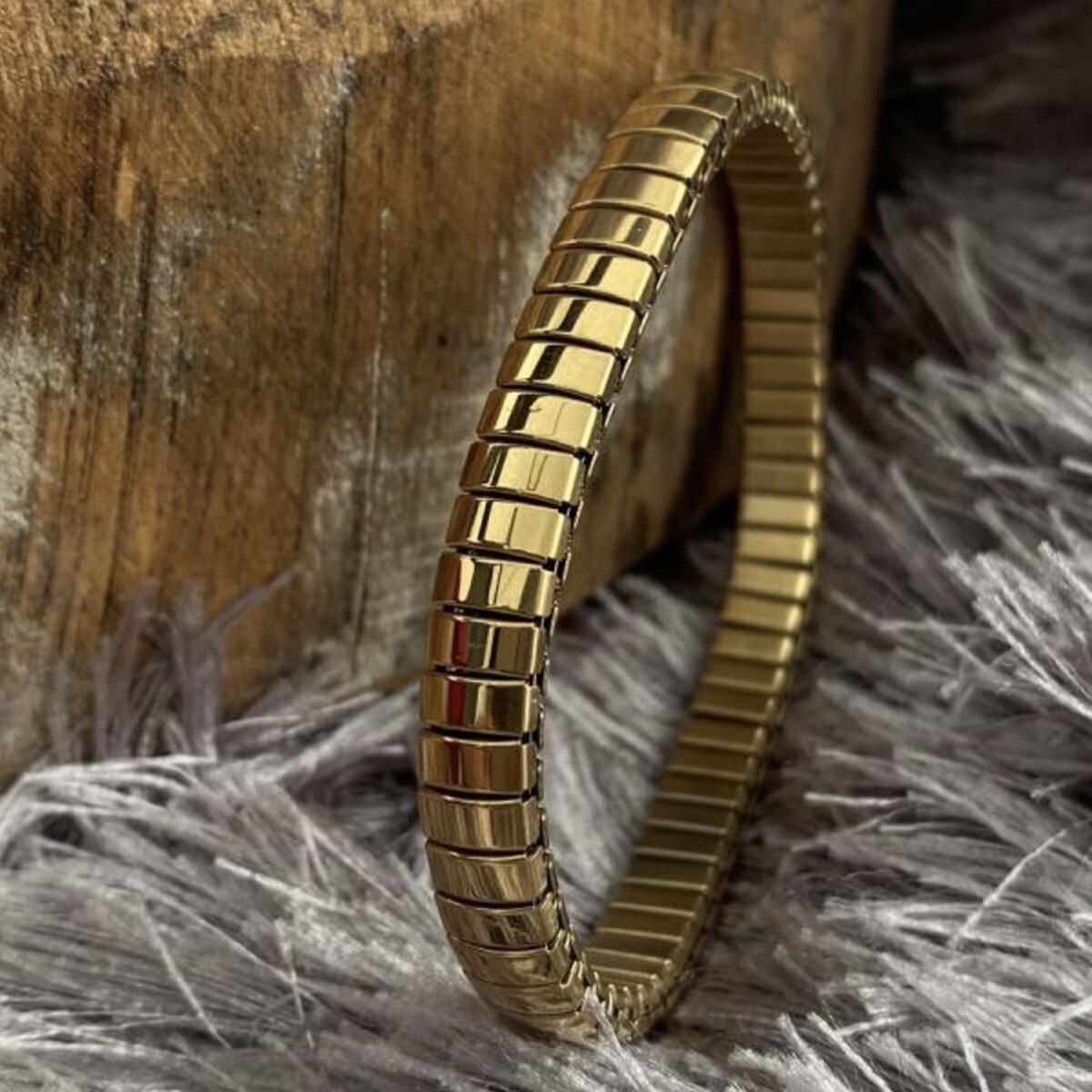 18K Gold Anti Tarnish Flexible Stackable Bracelet For Women Bulk