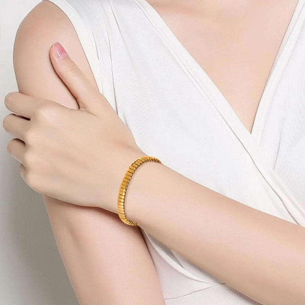 18K Gold Anti Tarnish Flexible Stackable Bracelet For Women Bulk