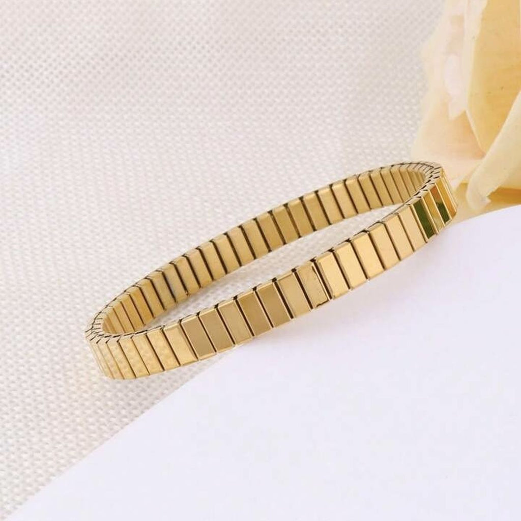 18K Gold Anti Tarnish Flexible Stackable Bracelet For Women Bulk
