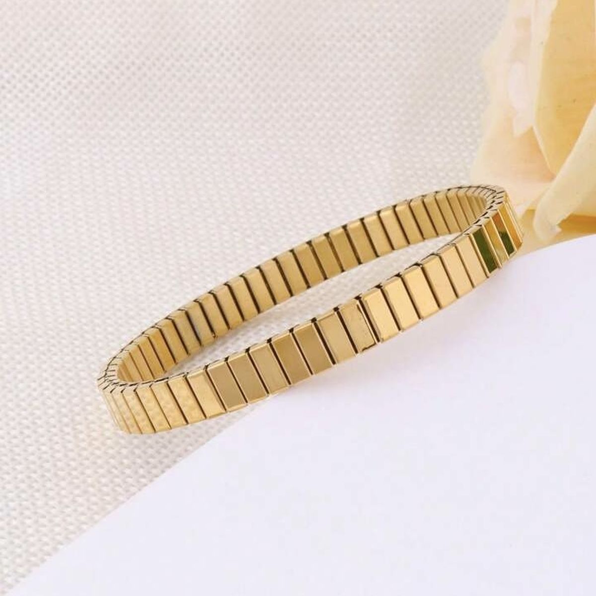 18K Gold Anti Tarnish Flexible Stackable Bracelet For Women Bulk