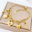 Heart Lock Key 18K Gold Stainless Steel Link Chain Charm Bracelet Bulk