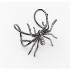 Big Spider Silver Black CZ Crystal Anti Tarnish Cuff Bracelet Bulk