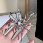Big Spider Silver Black CZ Crystal Anti Tarnish Cuff Bracelet Bulk