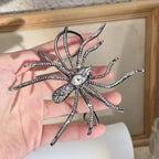 Big Spider Silver Black CZ Crystal Anti Tarnish Cuff Bracelet Bulk