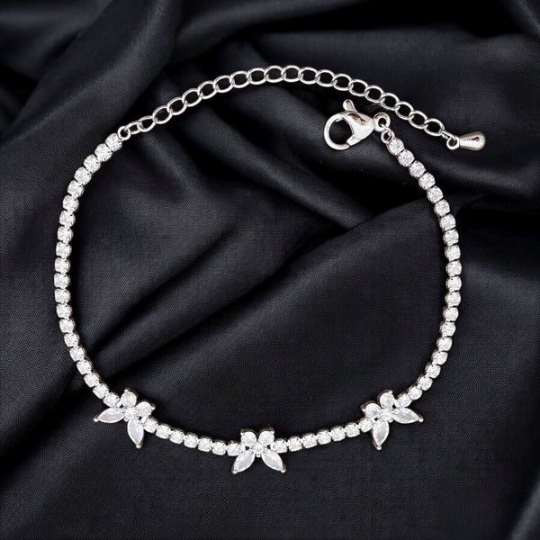 Butterfly Solitaire CZ Silver Anti Tarnish Tennis Bracelet Bulk Main image
