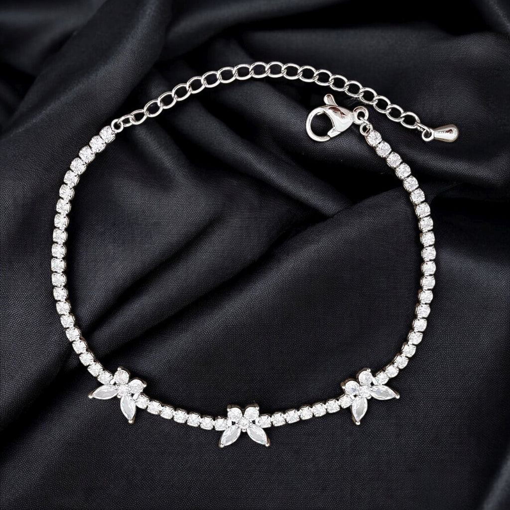Butterfly Solitaire CZ Silver Anti Tarnish Tennis Bracelet Bulk